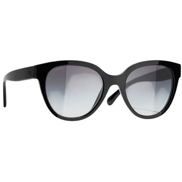 Chanel 5414 1712/S6 54 Black Yellow Black Sunglasses CH5414 - Picture 1 of 2